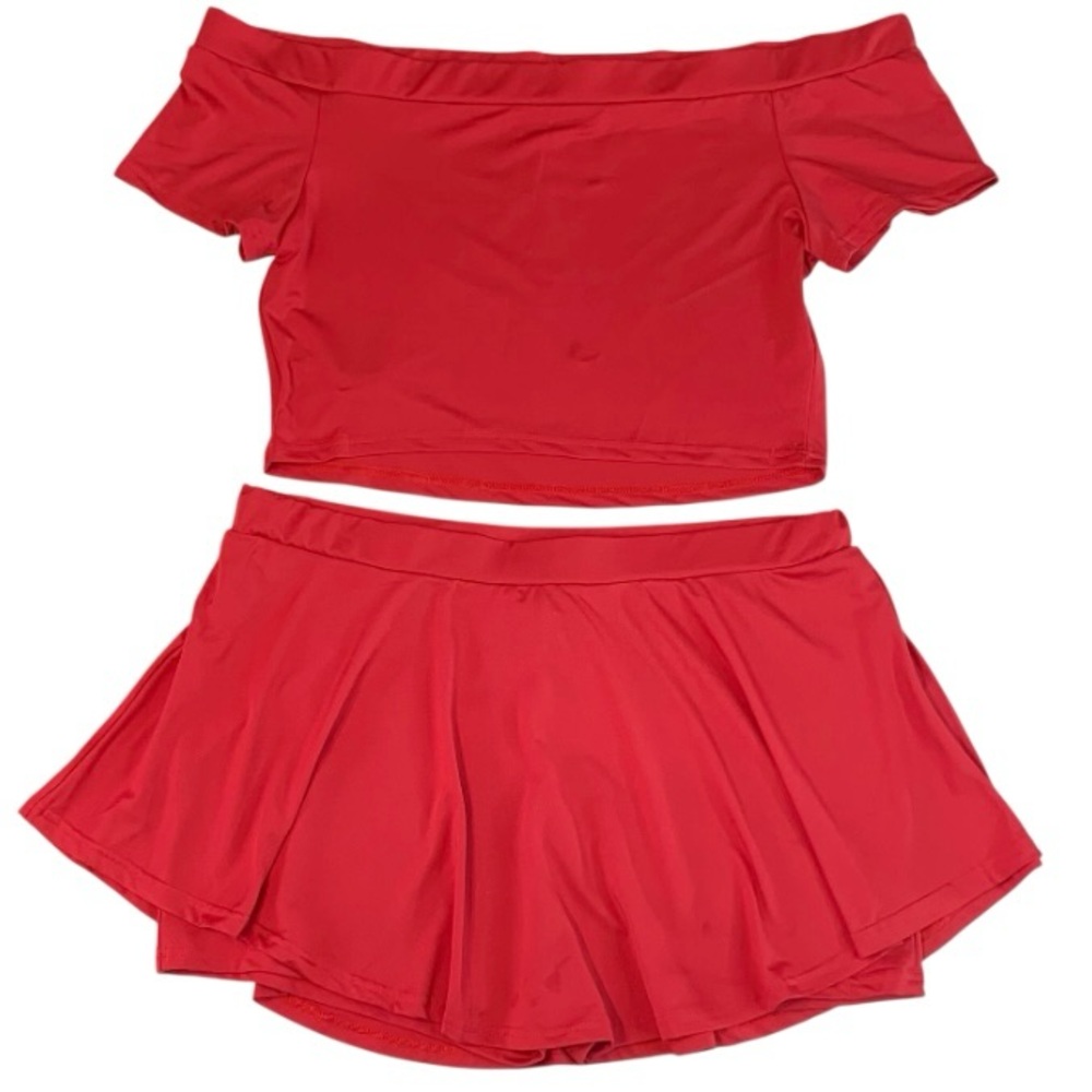 SHEIN 2Pc Off the Shoulder Skort Set Sz 1XL